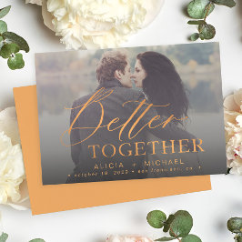 Reserve A Data Melhor juntos: Foto de casamento do roteiro laranj