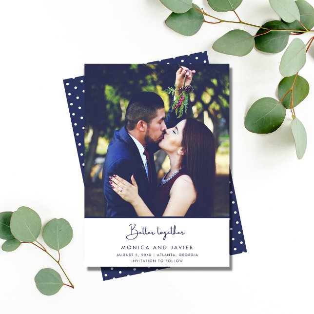 Reserve A Data Melhor Juntos Foto Moderna Casamento Salve A Data (Modern Photo "Better Together" Wedding Save The Date)