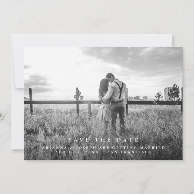 Reserve A Data Mensagem Moderna | Foto de Salvar a Data (Frente)