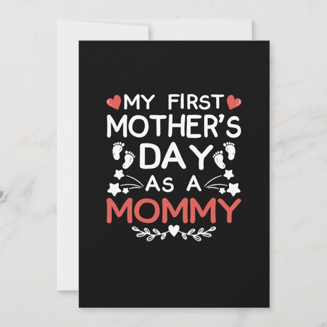 Reserve A Data Meu Primeiro Dia de as mães Como Mamãe (Frente)
