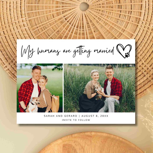 Reserve A Data Meus humanos estão se casando, salve a data (My Humans Are Getting Married Save the Date)