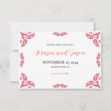 Mexican Talavera Orange Floral Minimalist Wedding