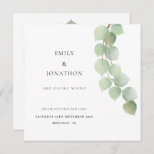 Micro Wedding Eucalyptus Botanical Save A Data