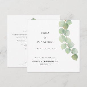 Reserve A Data Micro Wedding Eucalyptus Botanical Save A Data