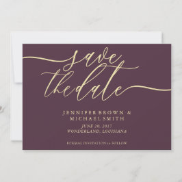 Reserve A Data Midnight Fig & Champagne Wedding Save Date Photo