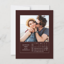 Reserve A Data Mini Calendário Moderno Mínimo Salvar a Foto da Da