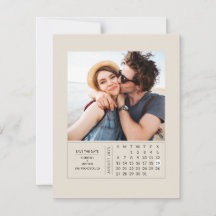 Mini Calendário Moderno Mínimo Salvar a Foto da Da