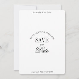 Reserve A Data Minimal Black and White Elegant Save the Date Card