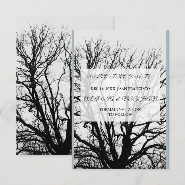 Reserve A Data Minimal Elegant Text & Photo Design / Wedding  (Frente/Verso)