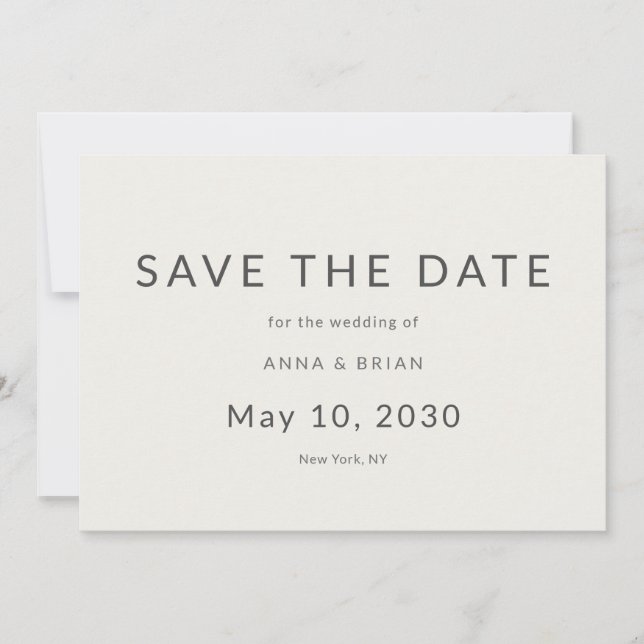 Reserve A Data Minimal Modern Save the Date with Monogram (Frente)