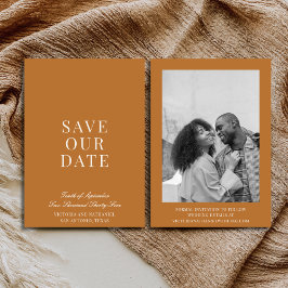 Reserve A Data Minimal Old Money Copper Light Brown Photo Wedding