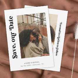 Reserve A Data Minimal Retro Preto Branco 2 Fotos Site Casamento