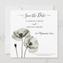Minimalismo Elegante Simples Poppies Pretos e Bran