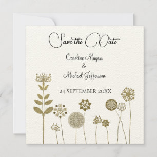 Reserve A Data Minimalismo Floral Suave e Dourado do Elegante Ete