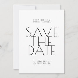 Reserve A Data Minimalist Back & White Wedding | Photo & QR Code