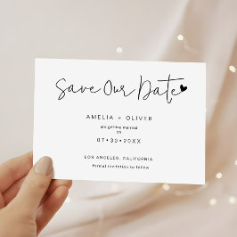 Reserve A Data Minimalist Chic Script Heart Modern Wedding