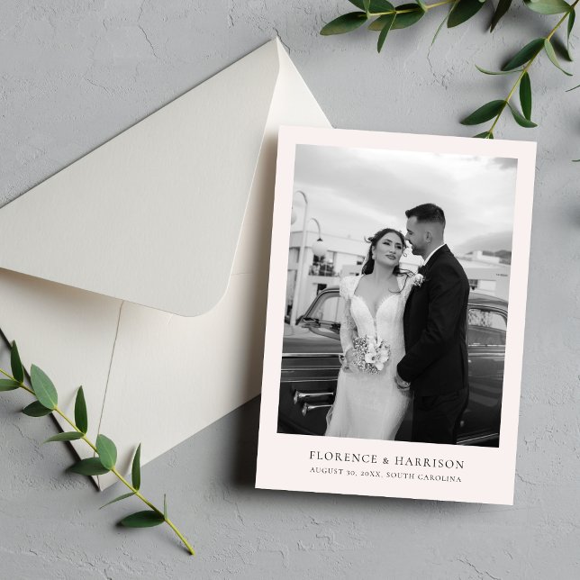 Reserve A Data Minimalist Elegant Photo Wedding Save the Date  (Criador carregado)