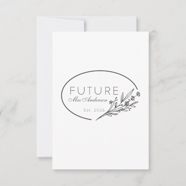 Reserve A Data Minimalist Floral Future Mrs. Est 2026 Save  (Frente)