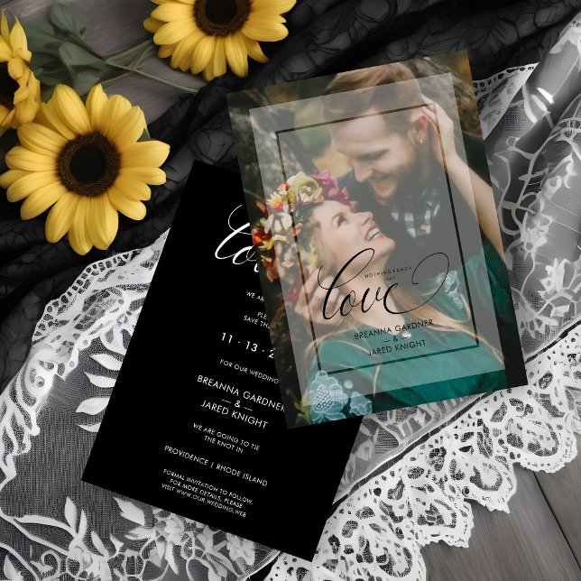 Reserve A Data Minimalist Modern Vellum Effect Photo Wedding (Minimalist Modern Vellum Effect Photo Wedding Save the Date with Envelope.)