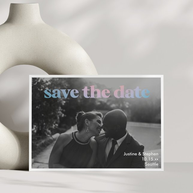 Reserve A Data Minimalist Pastel Gradient Overlay Wedding Trendy (Criador carregado)
