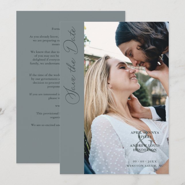 Reserve A Data Minimalist Photo Whimsical Typography (Frente/Verso)