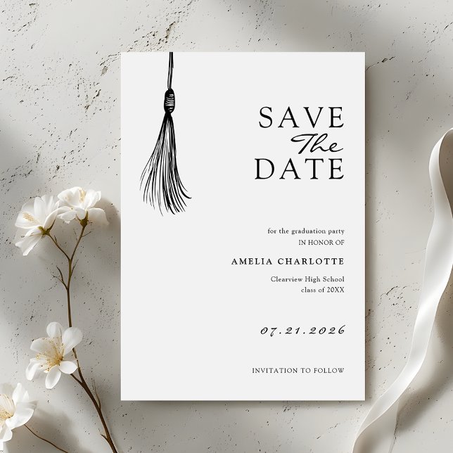 Reserve A Data Minimalist Tassel Graduation Party (Criador carregado)