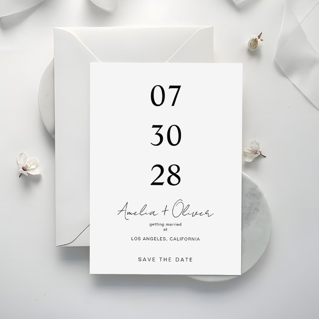 Reserve A Data Minimalist Wedding Announcement Script Typography (Criador carregado)