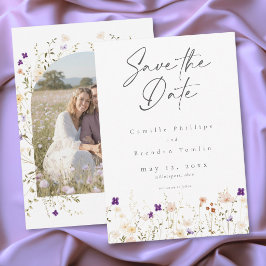 Reserve A Data Minimalist Wildflower Botanical Wedding Photo