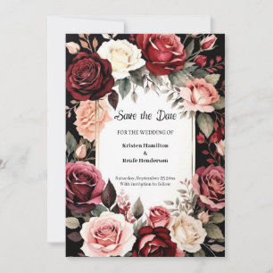 Reserve A Data Minimalista Burgundy Romance