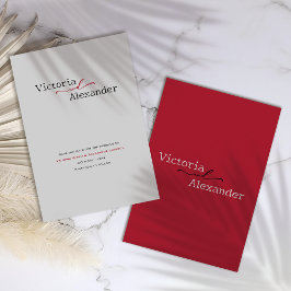 Reserve A Data Minimalista Elegante Com Casamento De Acentos Verm