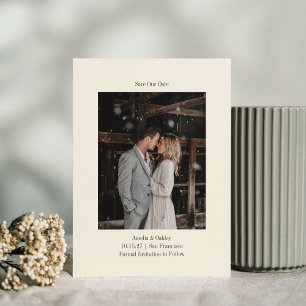 Reserve A Data Minimalista Foto Personalizada Casamento Elegante