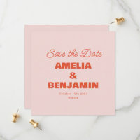 Minimalista Foto Retro Laranja Rosa Pastel Casamen