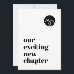 Reserve A Data Minimalista O Nosso Novo Capítulo Moderno Bold Bla<br><div class="desc">Maneira divertida de anunciar seu noivado / salvar a data. Pode ser totalmente personalizado para atender às suas necessidades. © Gorjo Designs. Feito para você através da plataforma Zazzle. // Precisa de ajuda para personalizar o seu design? Tem outras ideias? Sinta-se à vontade para me contactar (Zoe) diretamente.</div>