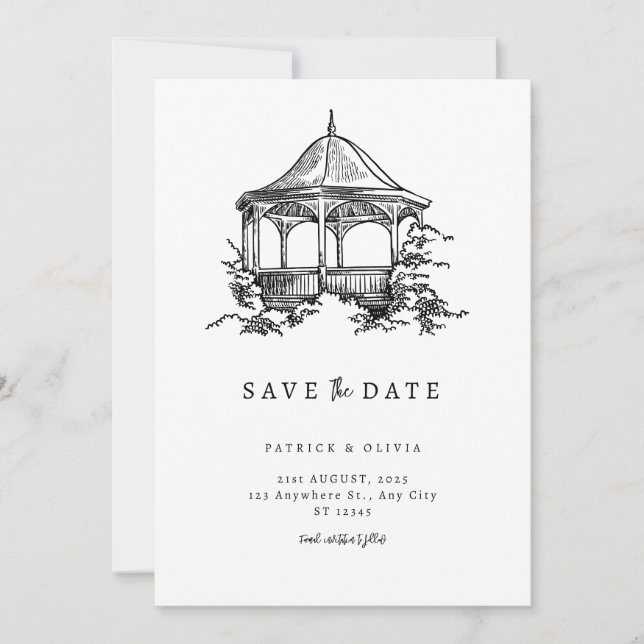 Reserve A Data Minimalista Salvar Data Casamento Elegante  (Frente)