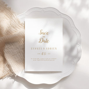Reserve A Data Minimalista Simples Casamento Dourado Salvar A Dat