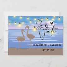 Minimalista sofisticada, pôr do sol, flamingos