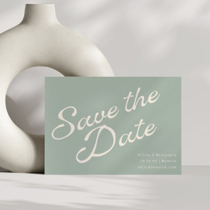 Reserve A Data Minimalista Vintage Elegante Roto Muted Sage Verde