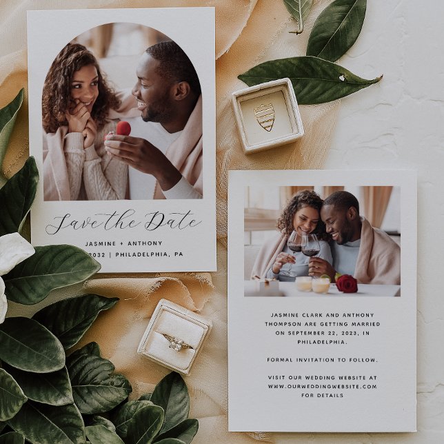 Reserve A Data Mínimo 2 fotos em preto e branco (Criador carregado)