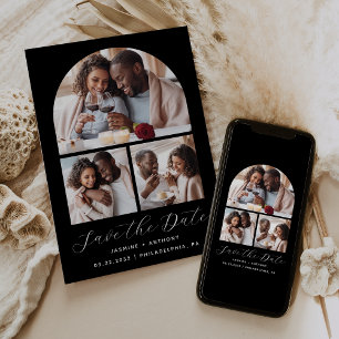 Reserve A Data Mínimo de 3 fotos em arco de colagem preto e branc