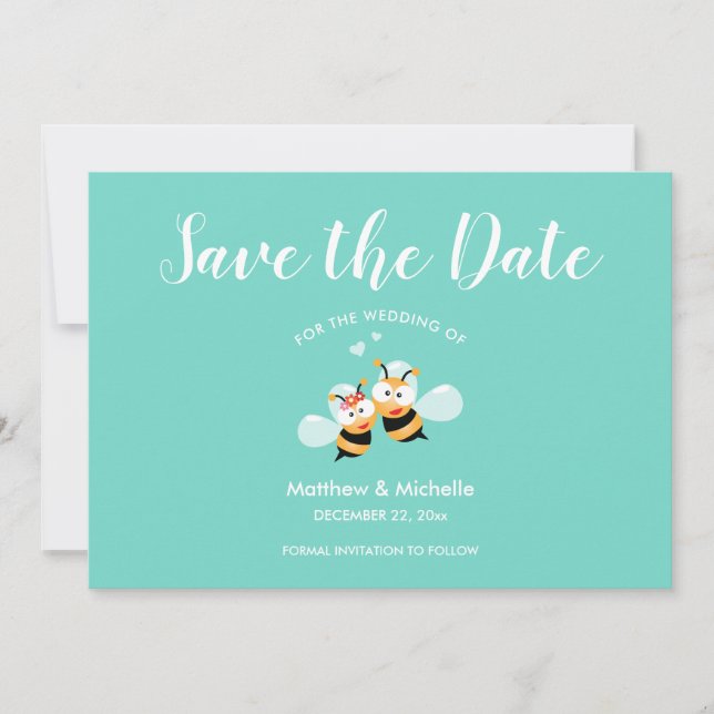 Reserve A Data Mint Whimsical To Be Honey Bee Casal Cute Wedding (Frente)
