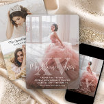 Reserve A Data Mis XV Modern Quinceañera 4 Foto15 Aniversário<br><div class="desc">Compartilhe a alegre notícia de uma próxima celebração da Quinceañera com a moderna colagem de fotos "Mis Quince Años", salve os convites para datas. As imagens e todos os textos neste modelo são simples de personalizar. As cores, os estilos de fonte e a opacidade de sobreposição podem ser facilmente personalizados...</div>