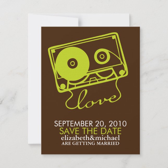 Reserve A Data Misturar fita de Love Save the Date Announces (Frente)