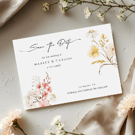 Reserve A Data Modern Blush Floral Wildflower Spring Wedding