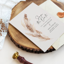 Modern bohemian natural pampas grass wedding