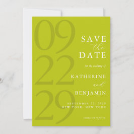 Reserve A Data Modern Chartreuse Minimalist Wedding
