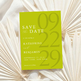 Reserve A Data Modern Chartreuse Minimalist Wedding