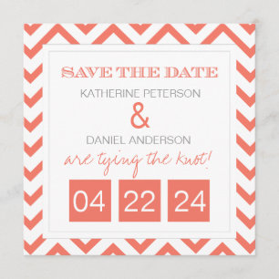 Reserve A Data Modern Chevron Coral Salve a Data