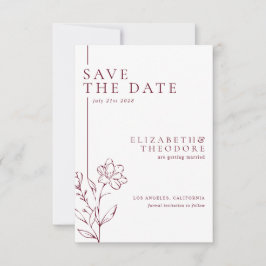 Reserve A Data Modern Chic Burgundy Elegant Wedding
