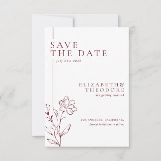 Reserve A Data Modern Chic Burgundy Elegant Wedding