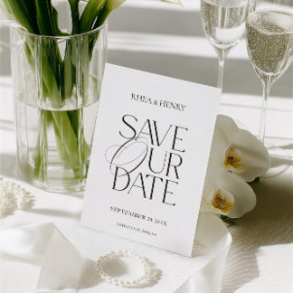 Reserve A Data Modern Classic Save the Date Wedding Card